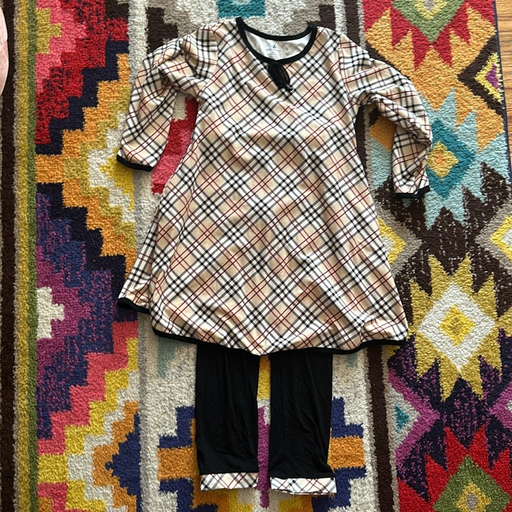 Berry plaid set